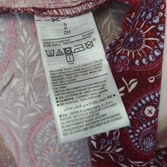 old Navy Burgundy Paisley Scoop Neck Sleeveless Keyhole Back Sheath Mini Dress - Picture 7 of 8